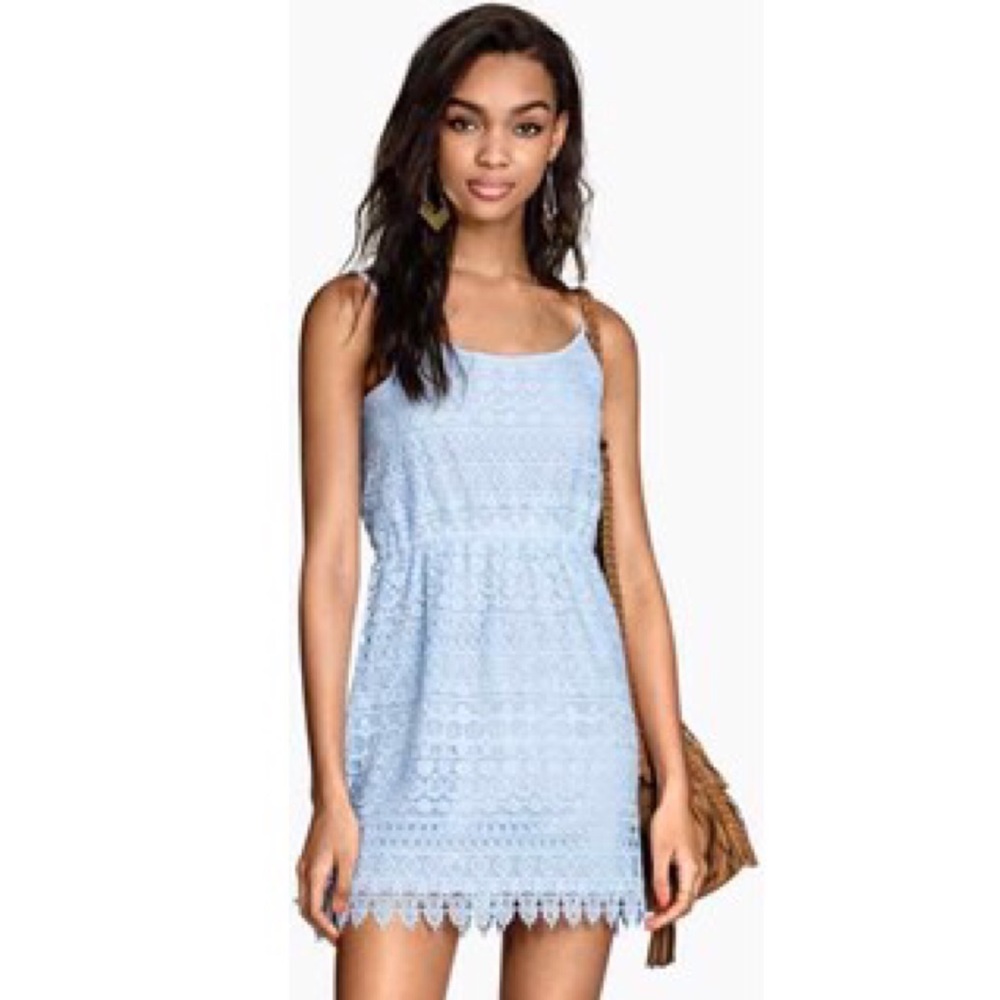 H&M Divided Light Blue Lace Dress